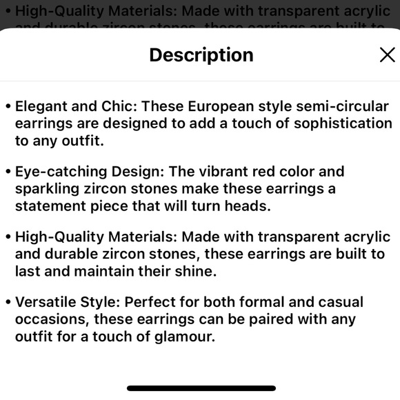 Red earrings - Picture 4 of 7